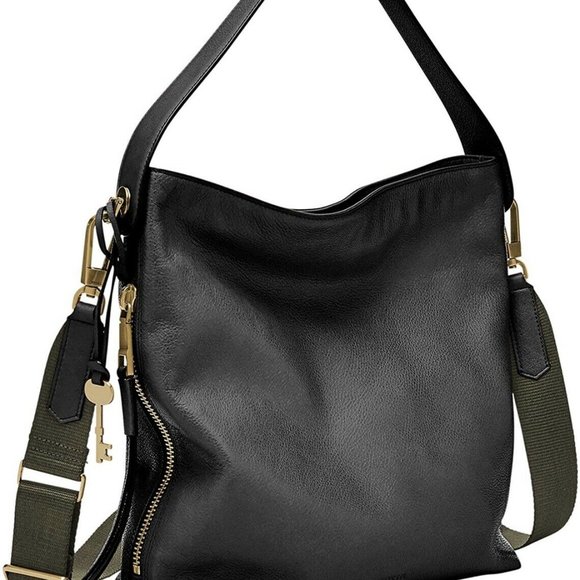 Fossil Women's Maya Small Hobo Purse Handbag  Blk - Picture 3 of 6